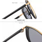 Women's Matte Round Clear Glass Sunglass