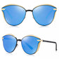 Women's Matte Round Clear Glass Sunglass