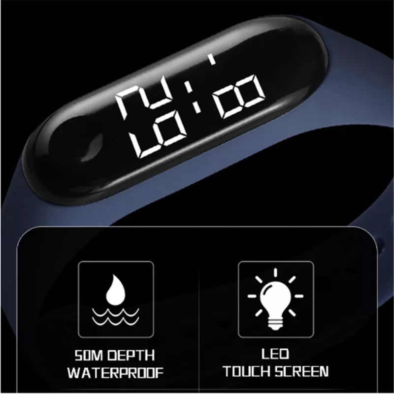 White Gold Digital Watch