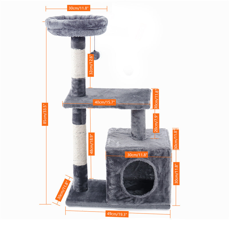 Free Shipping 180CM Multi-Level Cat Tree For Cats With Cozy Perches Stable Cat Climbing Frame Cat Scratch Board Toys Gray&Beige