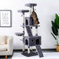 Free Shipping 180CM Multi-Level Cat Tree For Cats With Cozy Perches Stable Cat Climbing Frame Cat Scratch Board Toys Gray&Beige