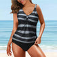 Stripe Button One Piece