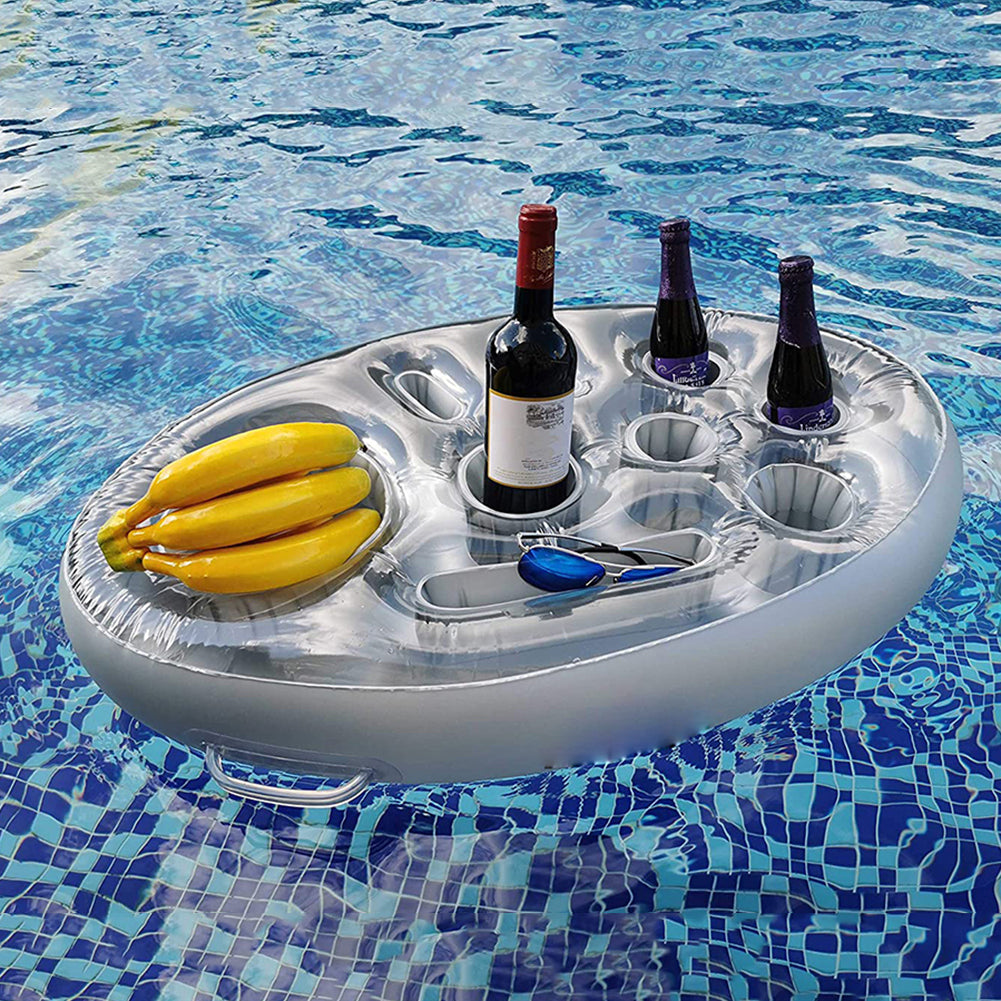 Summer Inflatable Float Beer Drinking Cooler Table Water Play Float Beer Tray Party Bucket Cup Holder for Swimming Pool Party