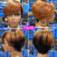 Short Pixie Cut Wig Cheap Human Hair Wigs Straight Bob Wigs With Bangs Full Machine Human Hair Wig for Black Women Black & Ombre