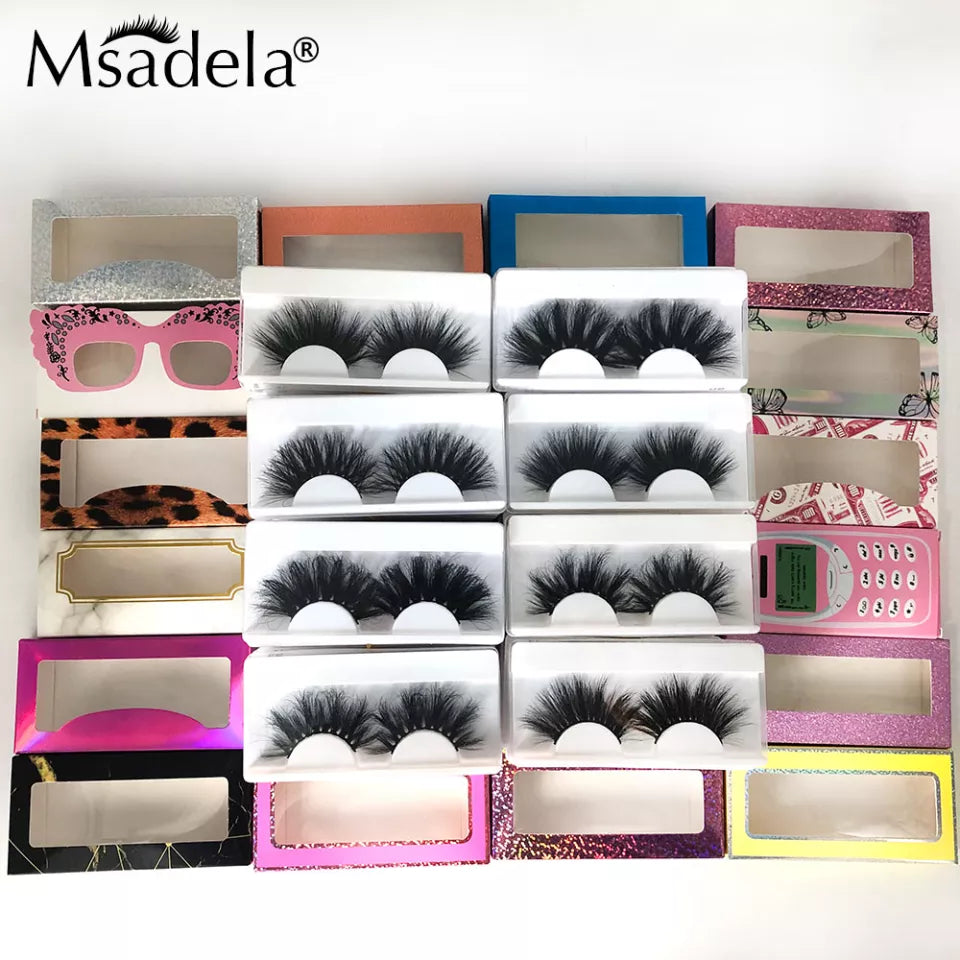 Mink Eyelash 10/30/50 Pairs Fake Lashes Wholesale 3D 5D Mink Lashes Packaging Boxes Magnetic Eyelashes Mink 25mm Lashes In Bulk