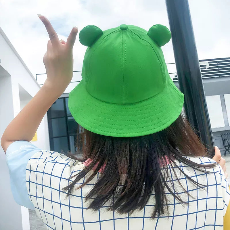 Frog Bucket Hat For Women Adult Kids Panama Frog Baseball Cap Cover Foldable Fisherman Hats Frog Hat For Hunting Fishing Outdoor