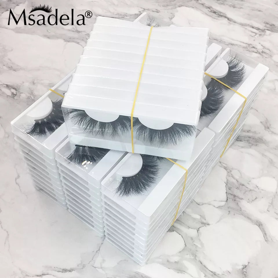 Mink Eyelash 10/30/50 Pairs Fake Lashes Wholesale 3D 5D Mink Lashes Packaging Boxes Magnetic Eyelashes Mink 25mm Lashes In Bulk