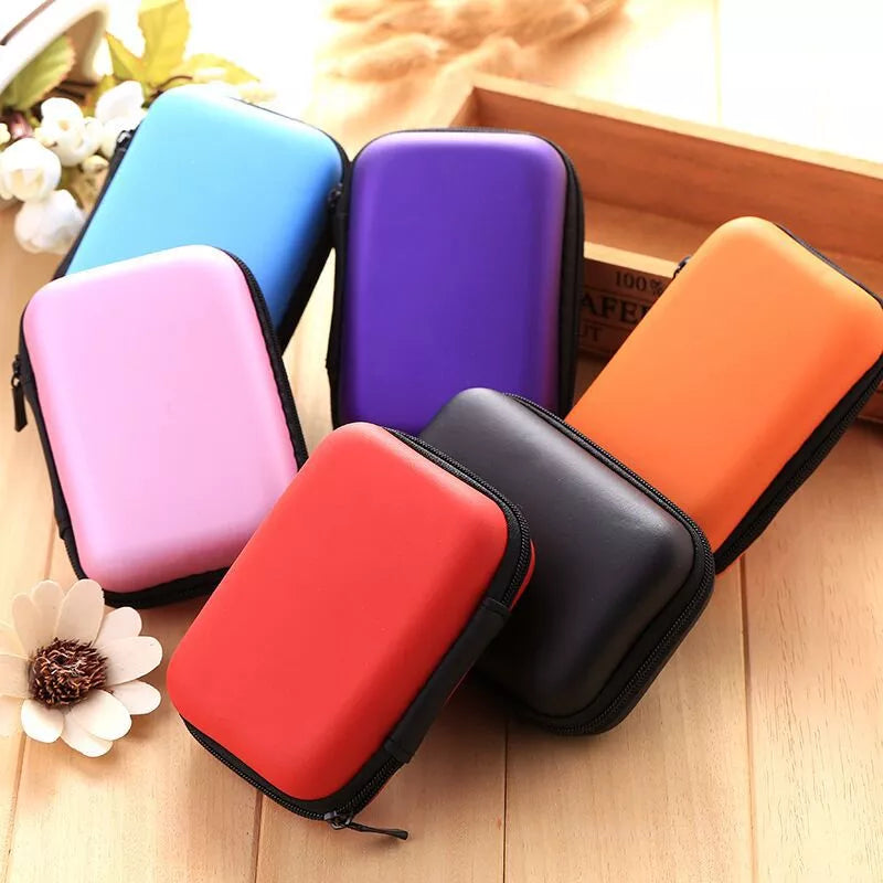 Portable Headphone Storage Bag Protective Container Colorful Headphone Case Travel Earphone Data Cable Charger Storage Organizer