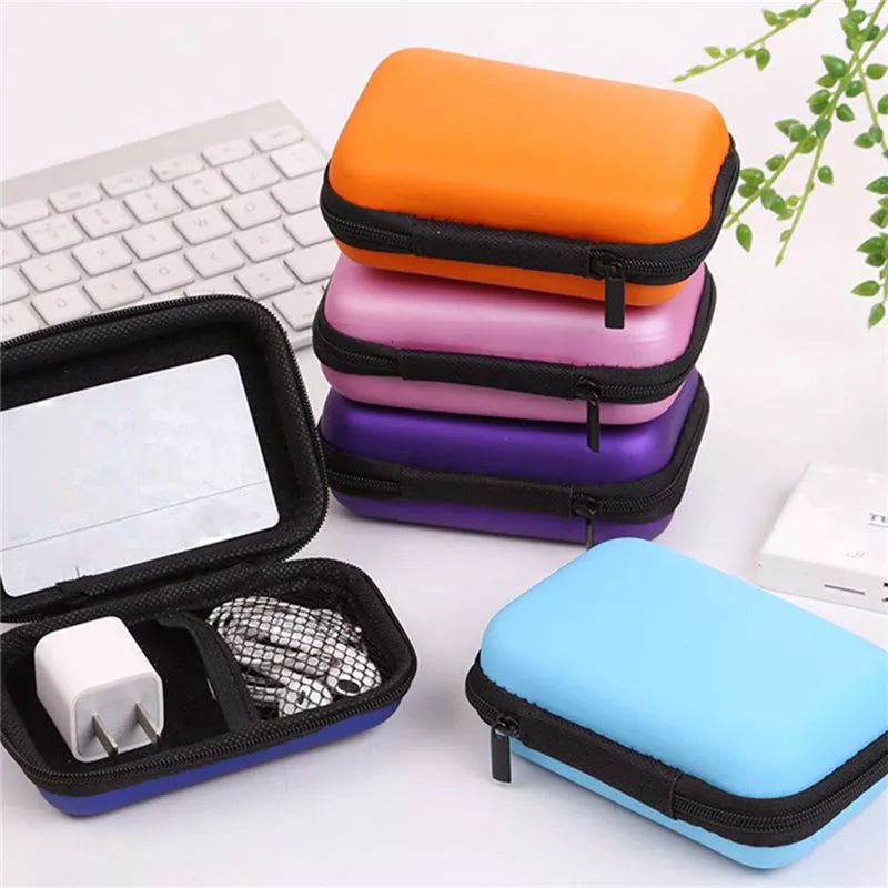 Portable Headphone Storage Bag Protective Container Colorful Headphone Case Travel Earphone Data Cable Charger Storage Organizer