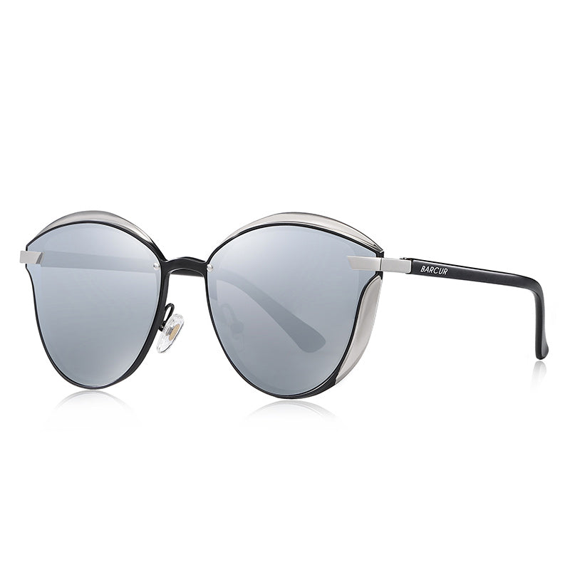 Women's Matte Round Clear Glass Sunglass